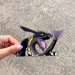 Poke Poke Rayquaza or Shiny Rayquaza Peeker Sticker | Vinyl waterproof sticker | Gift for Game lovers for Tumble, Car