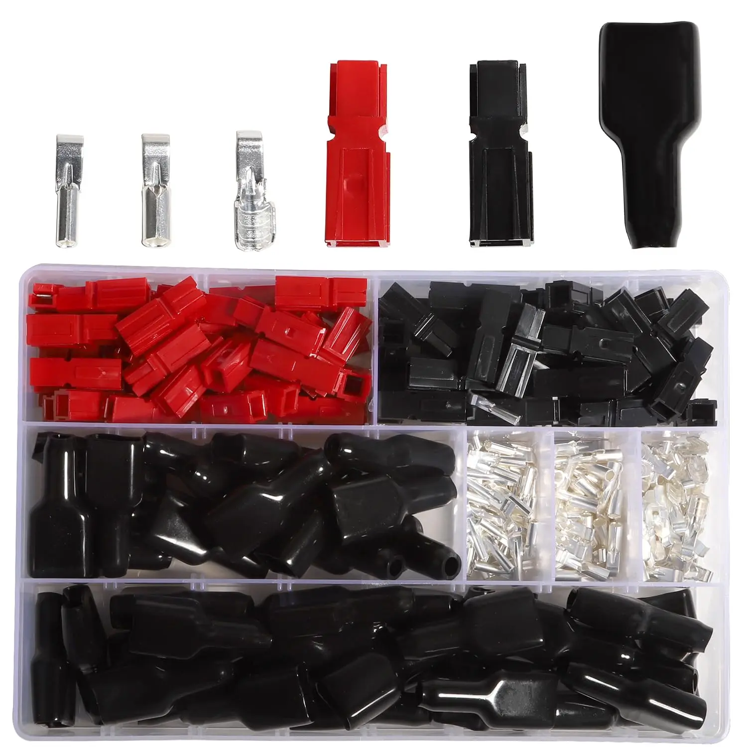 15/30/45 Amp Power Connector Assortment Kit Quick Disconnect Battery Modular Terminal AWG10-20 Red Black Housing Connection Harness Plug Cable