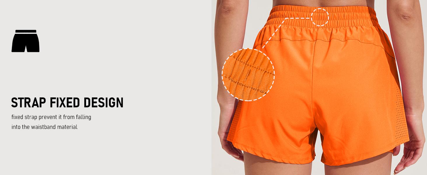 PINSPARK Women's Running Shorts 5" Liner Athletic Workout Shorts Hiking 2 in 1 Quick Dry Short with Pockets Lemon Green