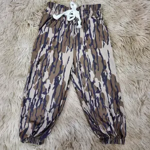Camouflage printed bottoms functional drawstring kids  boys pants