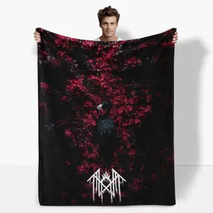 Sleep Token Themed Flannel Throw Blanket – Dark Aesthetic Ritual Design–Soft&Warm Plush Throw for Sofa,Bed,Office,Camping–Cozy Blanket for Kids,Fans&Adults–Home Décor,Travel,Birthday,Christmas New Year Gift  Warm Haven Textiles