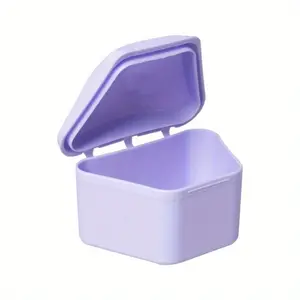 1pc Portable Denture Bath Case - Retainer & Denture Cleaner Cup for Soaking & Travel Cleaning - Storage Container with Secure Lid