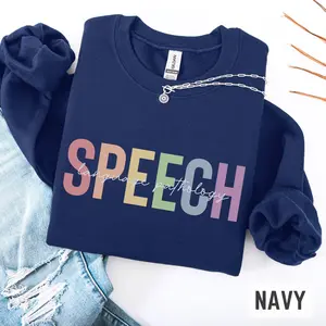Speech Language Pathology T-Shirt OR Sweatshirt , SLP shirt, Rainbow Speech tshirt, Gifts for Speech Therapists, SLPA , Speech Therapy Cotton Crewneck Fabric