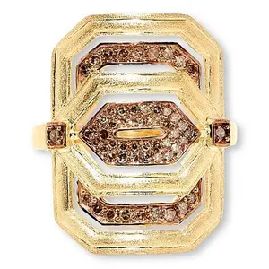 Rarities .36ctw Champagne Diamond Geometric Ring