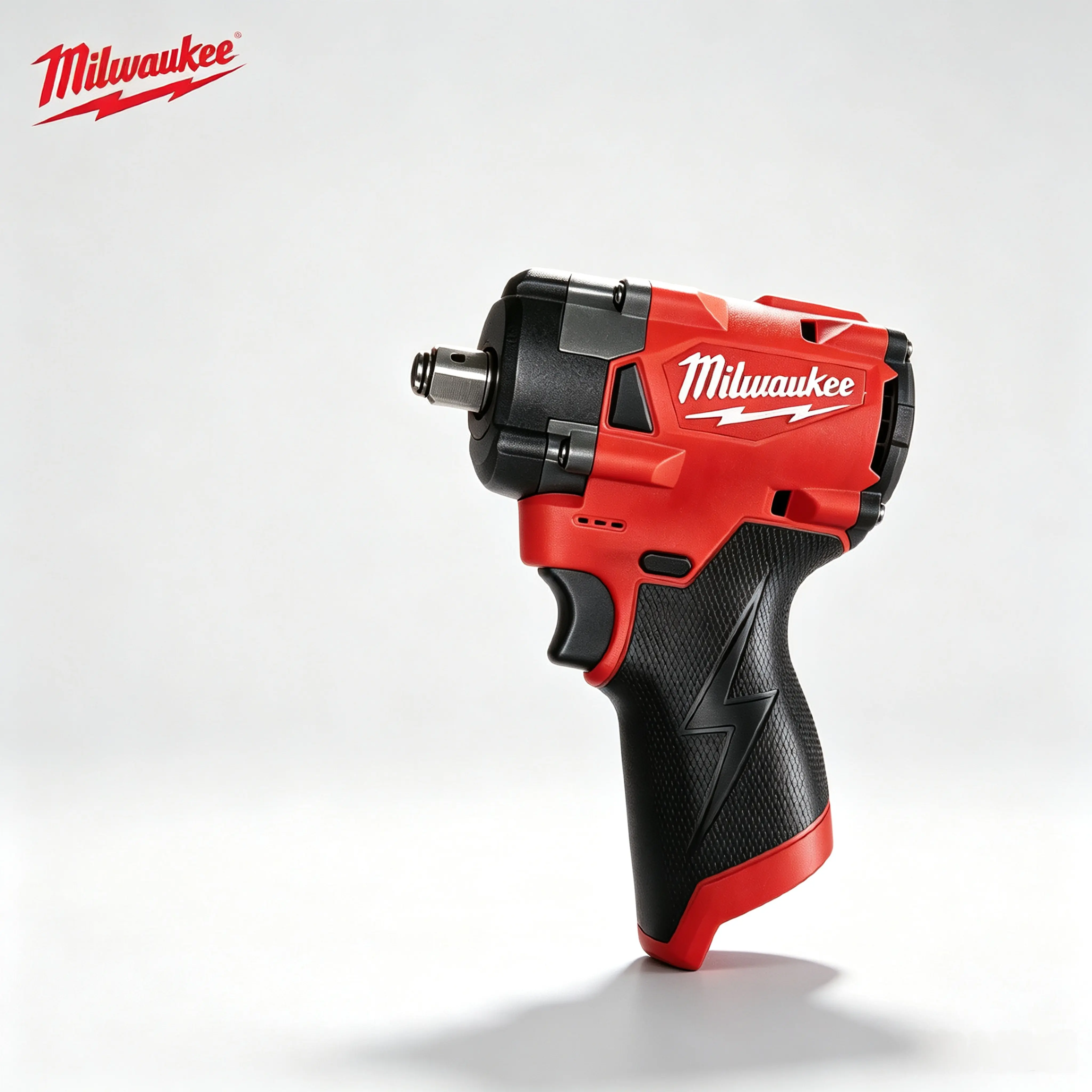 Milwaukee M12 Series Compact Brushless Motor Impact Wrench Kit - Soft Bag + Charger, Battery, Square Drive Socket for Tight Space Overhead Repair & Home DIY Repairs Power Tool