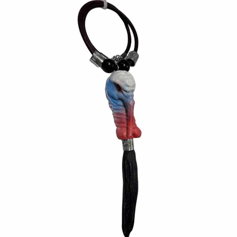 Relica Handmade Turkey Head Rearview Mirror Hang Stainless Steel Clasp US Decor Ornaments Hand Hanging