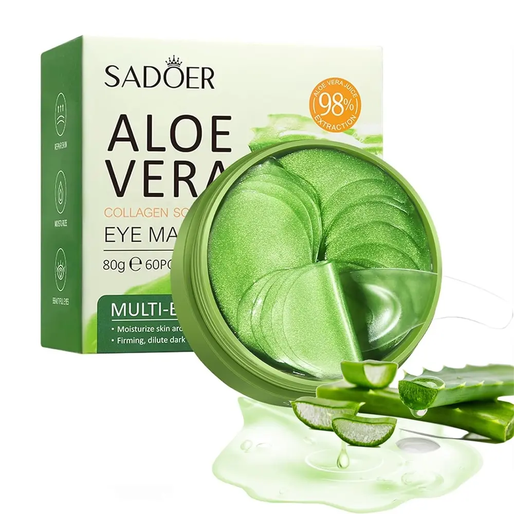 4-in-1 Aloe Vera Collagen Eye Treatment Mask, Eye Bag Remover - Rich in collagen, glycerin, this long-lasting moisturizing formula reduces eye bags, dark circles, fine lines, and puffiness. Under Eye Patches