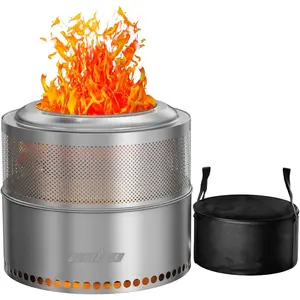 20 Inch  firepit for Outside   Stove, Stainless Steel Outdoor Portable Fire Pit for Backyard, Patio, Garden, Picnic