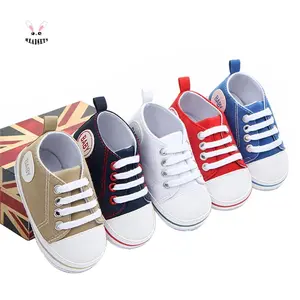 Kids Girls Boys Breathable Canvas First Walkers Soft Sole Anti-slip Lace-up Toddler Shoes