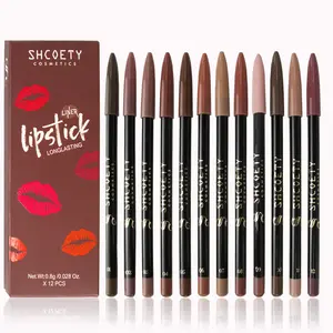 Matte Lip Liner Set, 12 Counts/box Long LastingLip Liner Pencil, Easy Coloring Lip Liner Pen,Moisturizing Lip Liner Kit, Suitable for AlOccasions Lip Makeup,  Cosmetic Eyeliner Stick Pigment Hydrate Moisture Moisturizer Lipliner freckle pen Lipstick