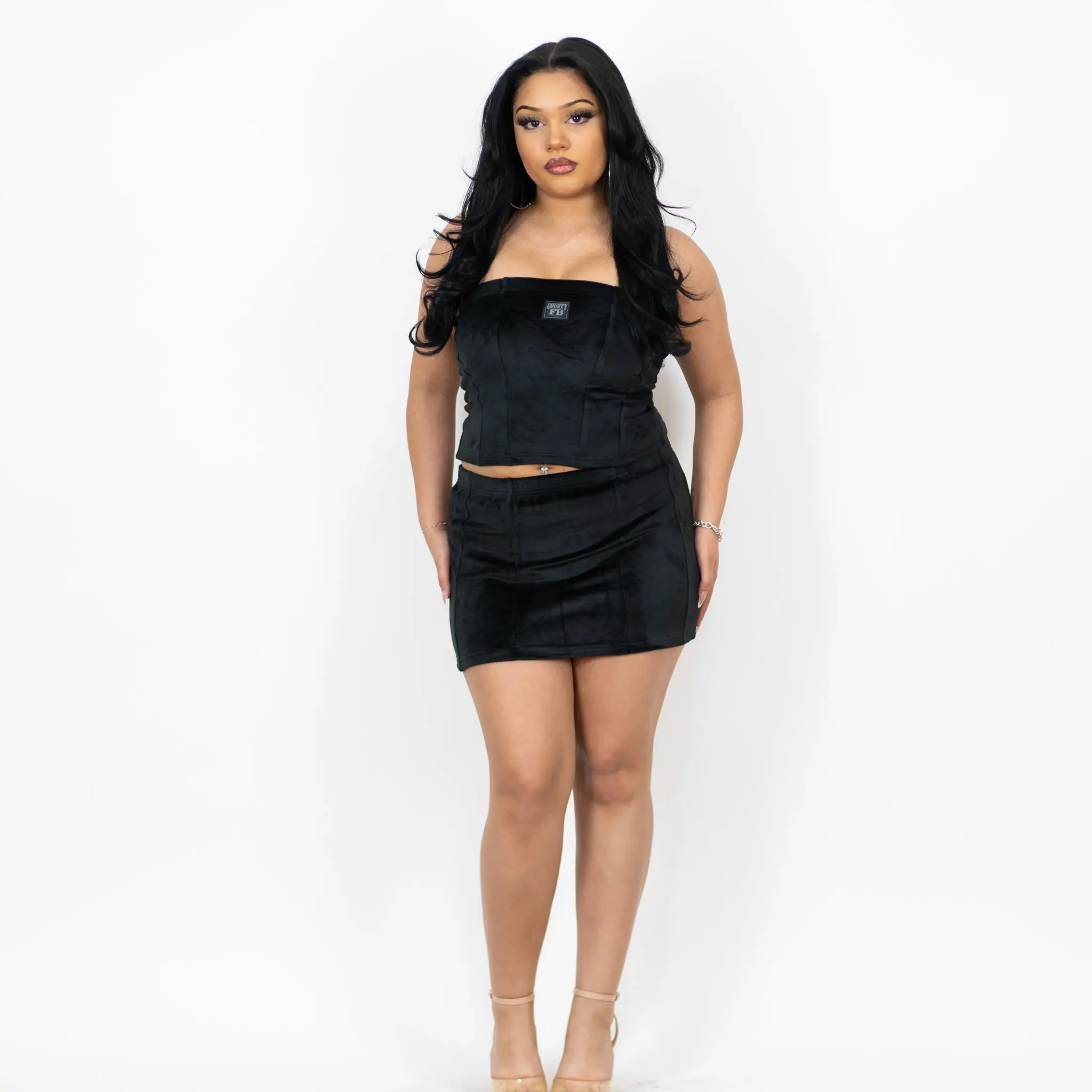 FB County Velour Corset & Skirt Set FB County Velour Corset & Skirt Set