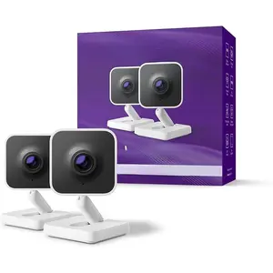 Indoor Camera - Home Security - 2-Pack - Wired Security Camera & Pet Monitor with 1080p HD Color Night Vision, Works with Alexa & Google, Motion & Sound Detection, WDR & WiFi 6