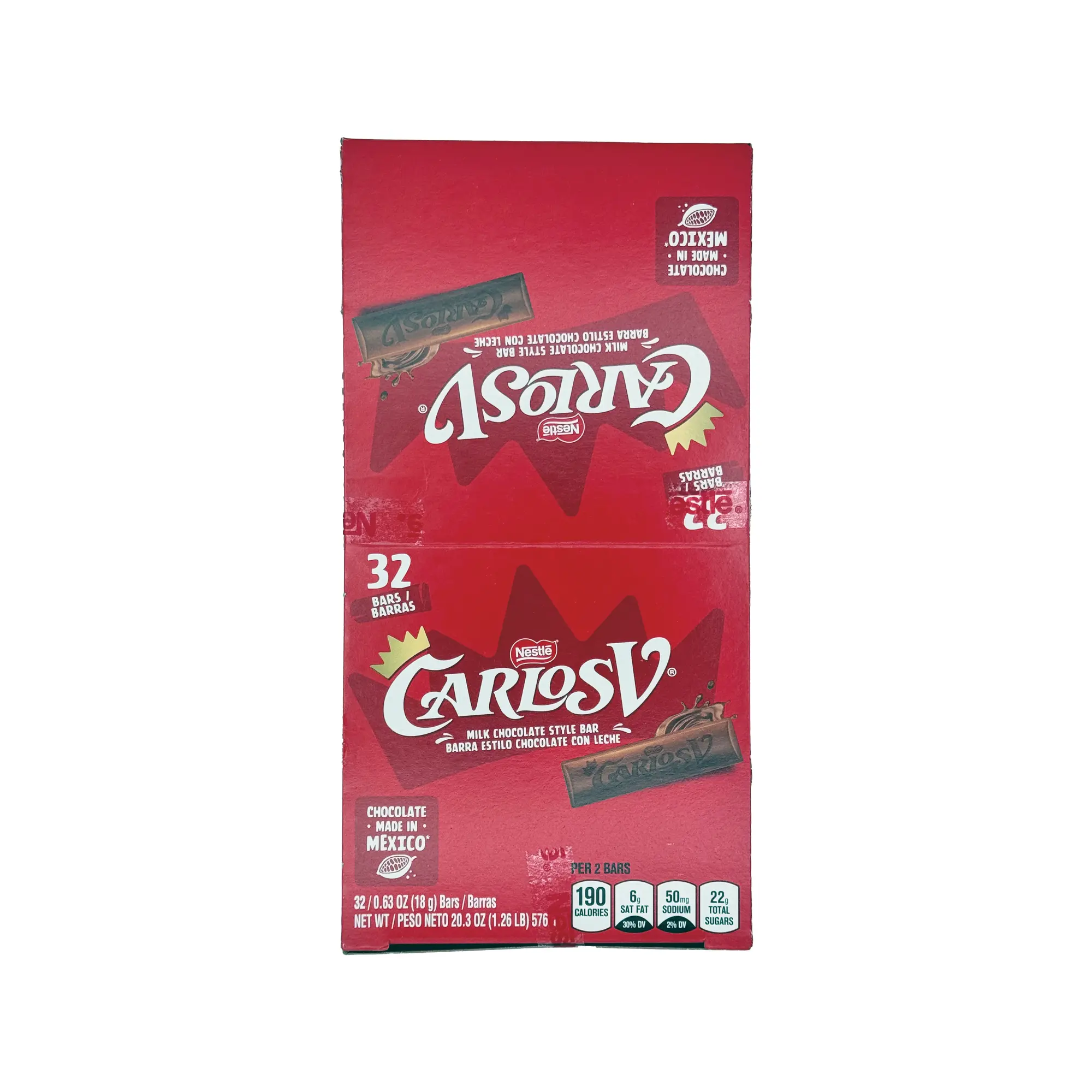 Carlos V Chocolate Bars - Box of 32 Count, 1.2 oz Each, Creamy Milk Chocolate, Dulces Mexicanos, Mexican Candy Carlos V Chocolate Bars - Box of 32 Count, 1.2 oz Each, Creamy Milk Chocolate, Dulces Mexicanos, Mexican Candy