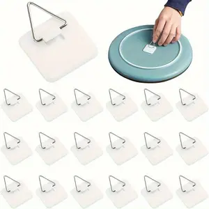 Invisible Vertical Plate Holder, 10pcs/set Self Adhesive Picture Hanger, Wall Art Display Hanger for Decorative Plates and Wall Art, Organiser