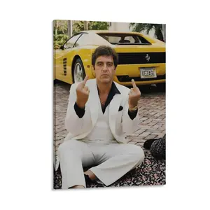 Tony Montana Scarface Poster Wall Art, Iconic Mafia Movie Scene Print, Luxury Gangster Decor, Classic Crime Film Art, Unframed Poster
