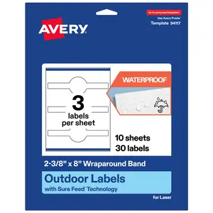 Avery Outdoor Waterproof Labels, 2-3/8" x 8" Cigar