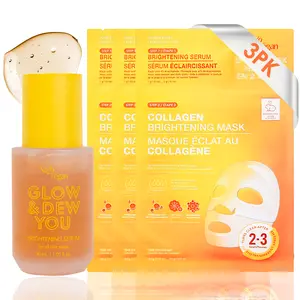 SoloVegan Glow Bundle | Brightening Serum + 3x Collagen Mask | Kojic Acid + Niacinamide + Tranexamic Acid