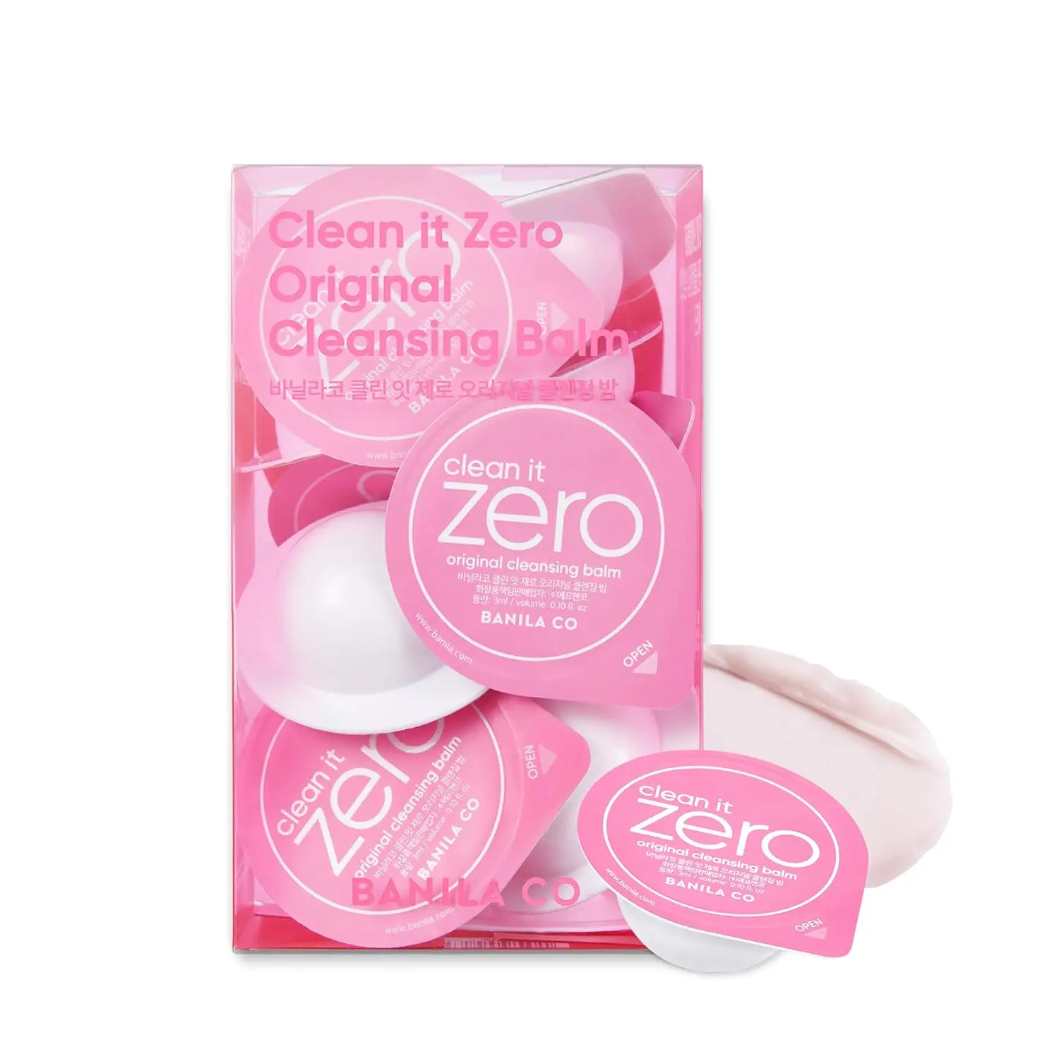 BANILA CO Clean It Zero Original Cleansing Balm Travel Kit | Travel-Friendly Cleanser for Waterproof Makeup Removal | 16 Mini Packs of Vegan, Hypoallergenic Balm for All Skin Types