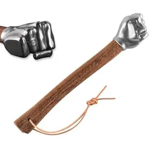 Stainless Steel Fist-Shaped Hammer with Wooden Handle, Auto Repair & Garage Tool, Fathers Day & Valentines Gift for Boyfriend Dad, DIY Car Craft & Outdoor Tool