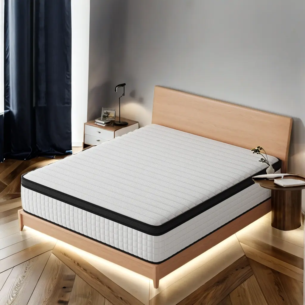 MRH 12 Inch Twin, Full, Queen, King Pocketed Coil Mattress with Fire-Retardant Foam, Comfort Foam, and Memory Foam, Hotel Home Modern sohochic