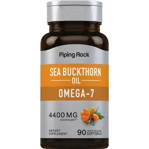 Piping Rock Sea Buckthorn Oil Capsules 4400mg | 90 Softgels | Sea Buckthorn Berry Extract | With Omega-7 | Gluten Free, Non-GMO