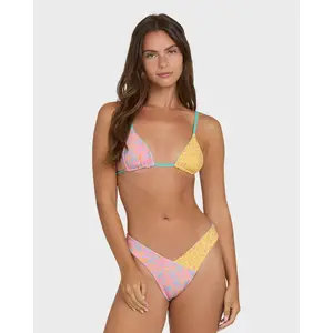 Babe Alert Reversible Mini Slide Triangle Bikini Top - Agave