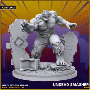 Zombie Hulk 40mm Scale 3D-Printed Collectible Minifigure - Crisis Protocol Proxy C27, Horror Character, Small Scale Miniatures, Horror Character Miniatures