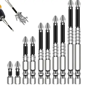 K5 Impact-Resistant and Non-Slip Bit,Impact Driver Bit Set,Titanium Alloy Impact Non-Slip Cross Head,High Magnetic Screwdriver Drill Bit tile drillbit set imán  incorporado