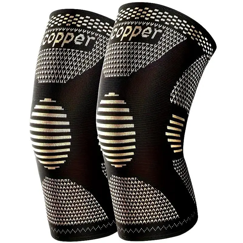 Copper Compression Patellar Knee Brace Pads, 1 Count Breathable Knee Sleeves Support for Knee Protection for Sports, Outdoors, Running, Basketball, Climbing, Cycling, Knee Supporter