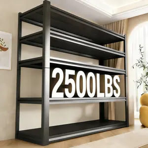 77.4"H Heavy-Duty 5-Tier Adjustable Metal Shelving Unit, Versatile Floor-Standing Storage Rack, Ideal for Garages, Basements, and Kitchens