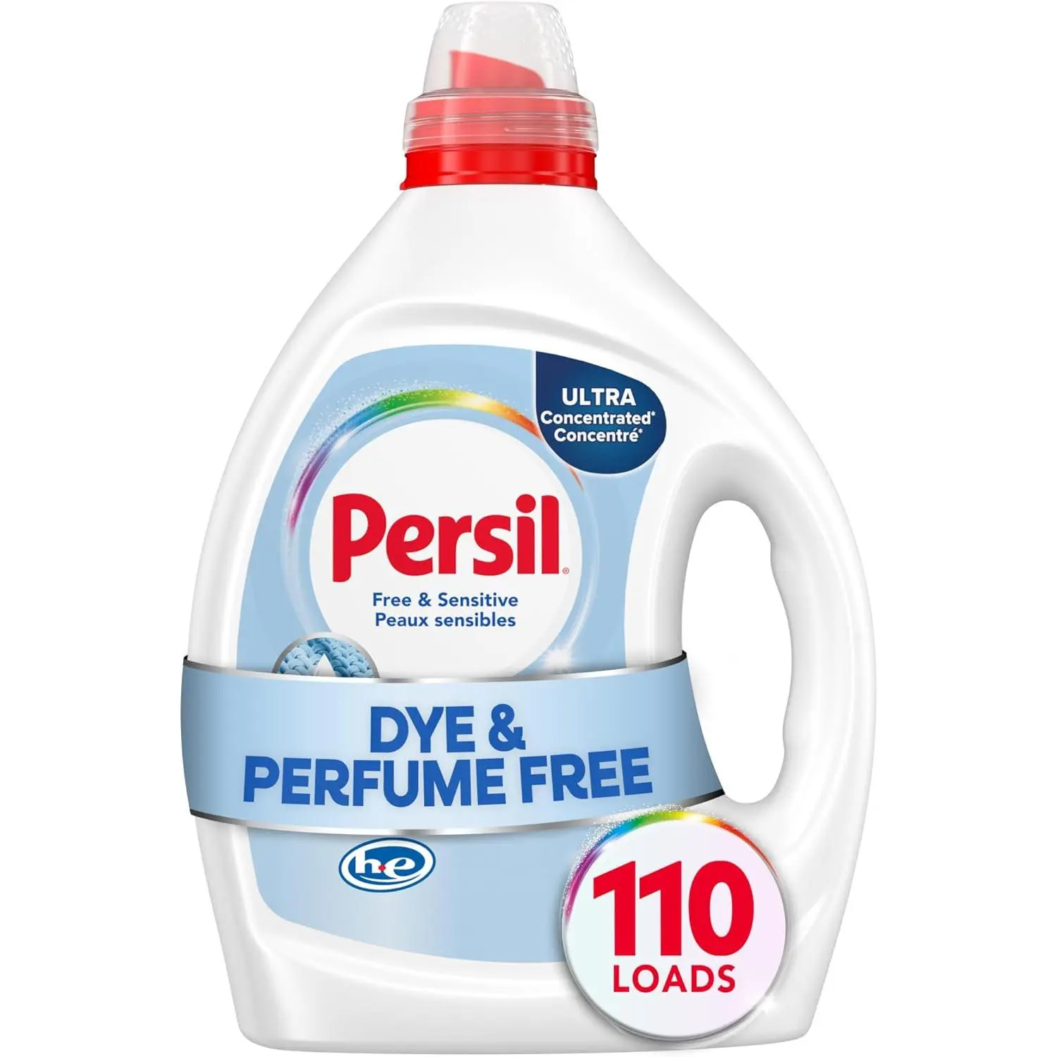 Persil Free & Sensitive Ultra Concentrated Ready-to-Use Liquid Laundry Detergent, 82.5 Fl Oz (110 Loads), Hypoallergenic Unscented for Sensitive Skin, HE-Safe for All Water Temperatures, Unscented Laundry Detergent, Concentrated Laundry Detergent