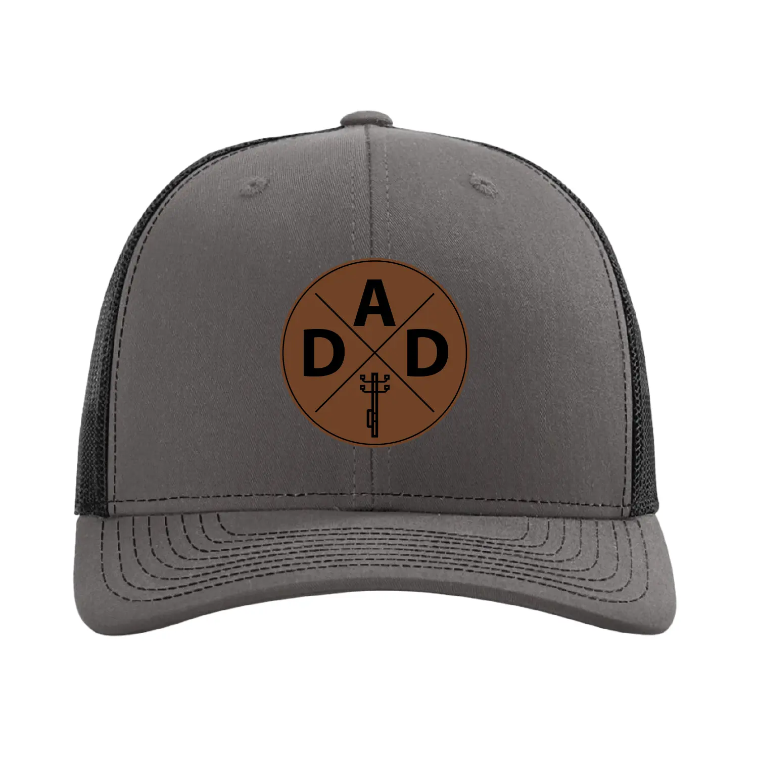 Lineman Dad Hat, Richardson 112 Trucker Hat, Leather Patch Cap, Adjustable Hat for Linemen, Gift for Electrical Workers