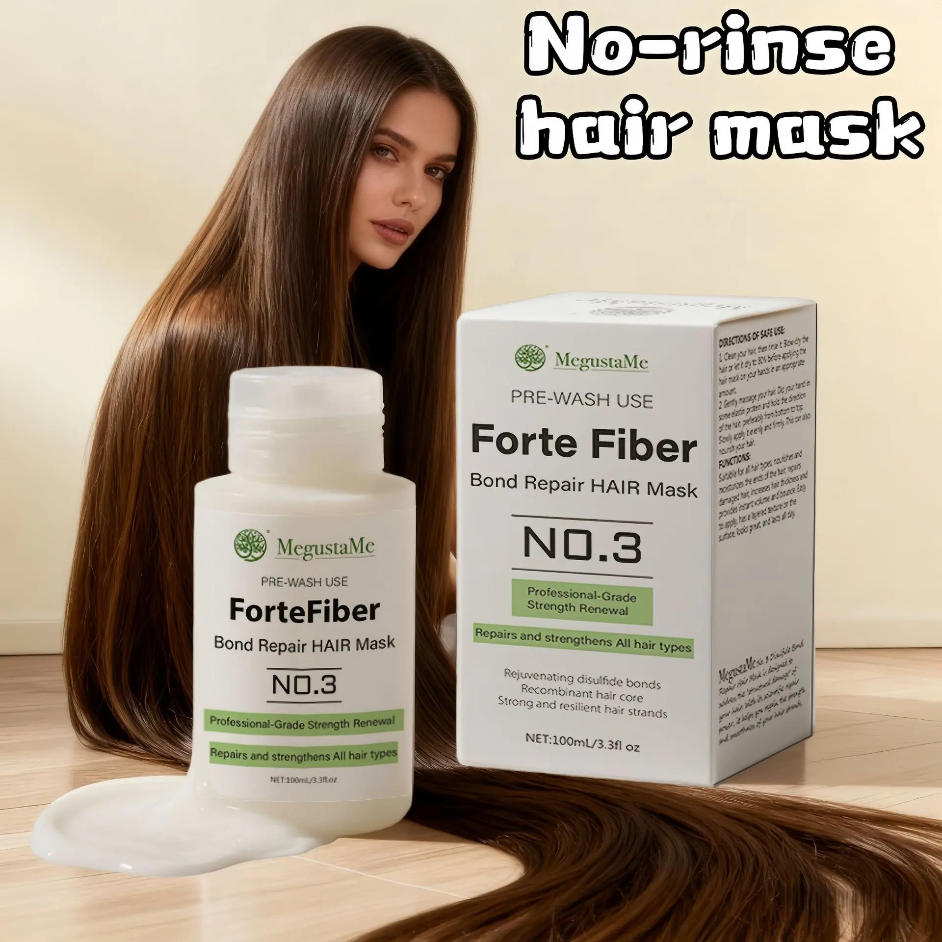 MegustaMe Post-Perm & Dye Repair Hair Mask: Rescue Overprocessed Hair Organic Keratin Natural Soft Hair