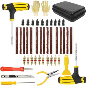 32pcs Car Tire Repair Tool Kit, Air Pump Emergency Patch Kit, Burst Tire Repair Tools, Essential Automotive Maintenance Gear