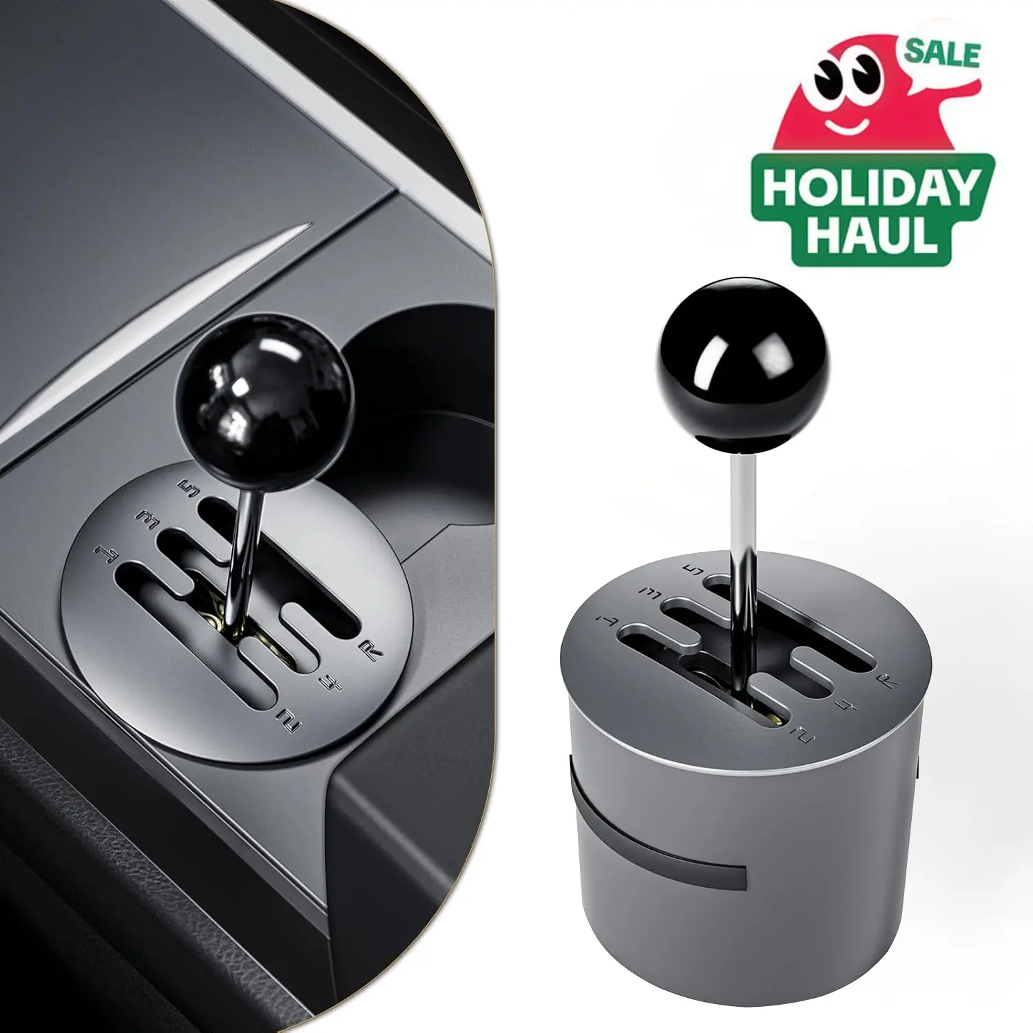 Cup Holder Shifter for Tesla Model 3, Model Y Accessories, Creative Fidget Toy, Manual Gear Stick Control Sense, Rediscover Mechanical Feel, Black