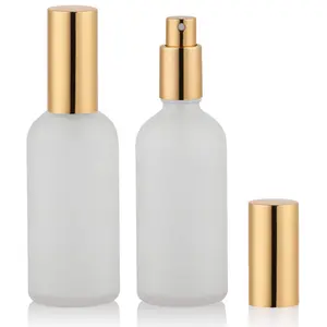 Glass Spray Bottle 3.4oz, Empty Frosted Perfume Atomizer, Fine Mist Spray, Sprayer (2 PACK)