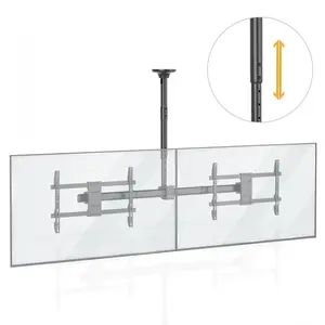 Mount-It! Dual TV Ceiling Mount for 34–60 Inch TVs, Short Pole Full Motion Ceiling TV Mount, Holds 88 lbs Each, Swivel & Tilt, VESA 200x200–600x400