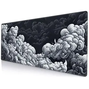 Cloud Pattern Mouse Pad, Rectangle Gaming Mouse Pad, Office Desk Keyboard Mat for Home Office Desk, Non-Slip Rubber Base Mousepad for Gaming, Gaming Desk Accessory