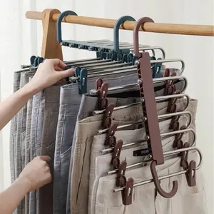 Wooden Design Clothing Hangers Organiser with Multiple Hooks for Efficient Hanging 2 Packs