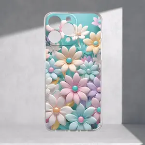 Phone case with UV printed colorful flower pattern, 360 degree all-round protection, suitable for iPhone 11 12 13 14 Pro Max 15 16 XR X/XS , the best gift for smartphones, birthday gifts for boys and girls Protective Cover