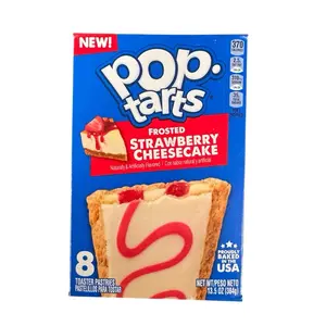 Pop-Tarts Frosted Strawberry Cheesecake Flavor- 1 Box 8 Pastries