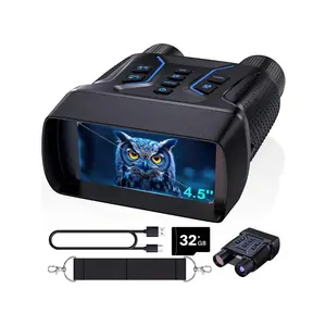 black- Digital Night Vision Binoculars With Infrared Illuminator & Video Recording, 1312' Long Distance, 8X Zoom Digital 36MP Night Vision Goggles With 32GB Card For Camping