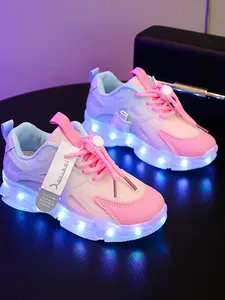 Cute LED Light-Up Sneakers for Kids, Breathable Running Shoes with Color-Changing Lights & Glow Soles, Unisex Sports Shoes for Daily Wear