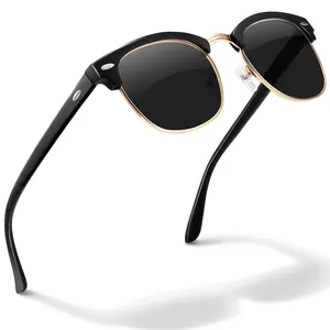 livho Rimless Trendy Polarized Sunglasses Men Women, Retro Sun Glasses for Men Women 2025, Semi Rimless UV Protection Shades