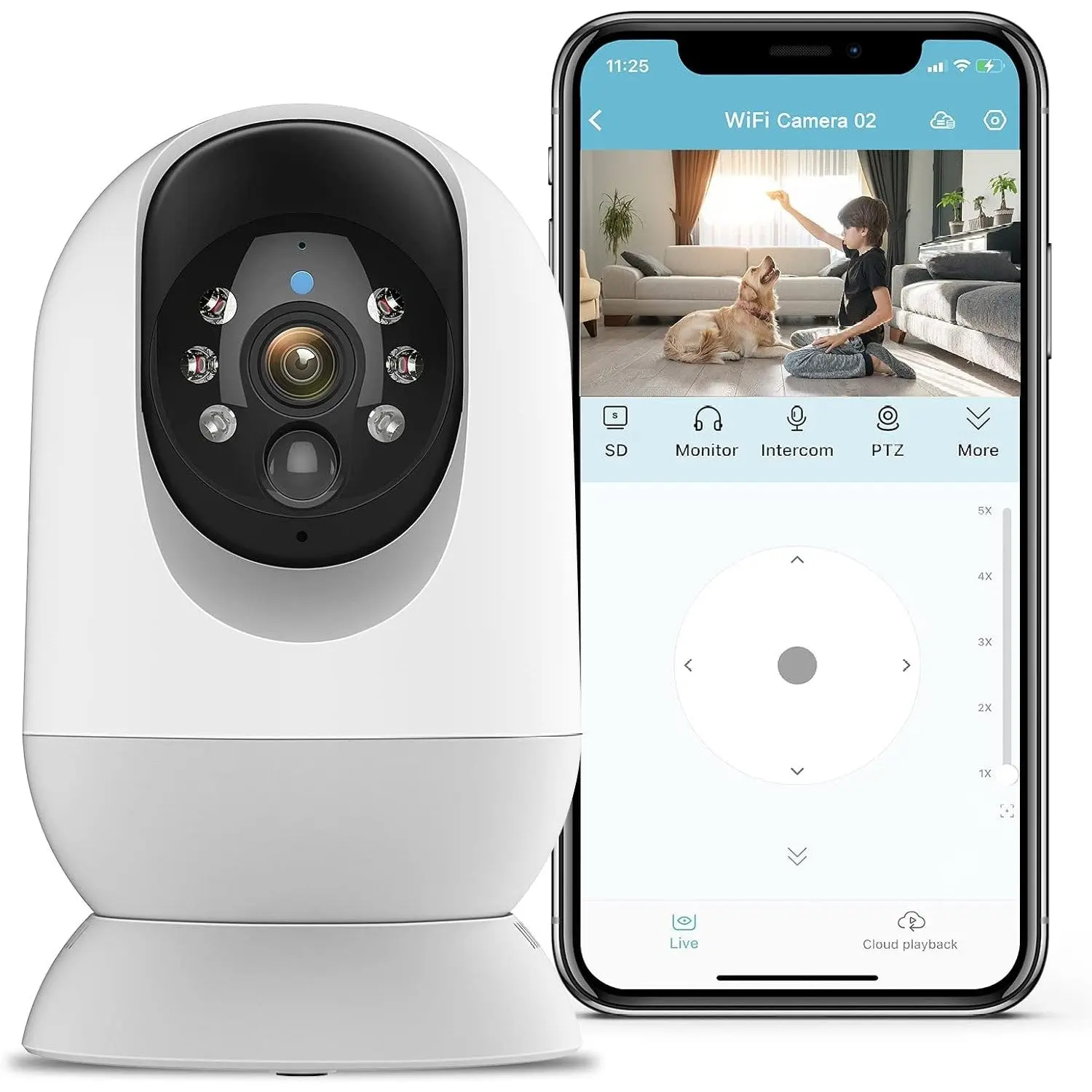 SpyWfi Auto Tracking PTZ Night Vision Nanny Security Camera 2K HD WiFi