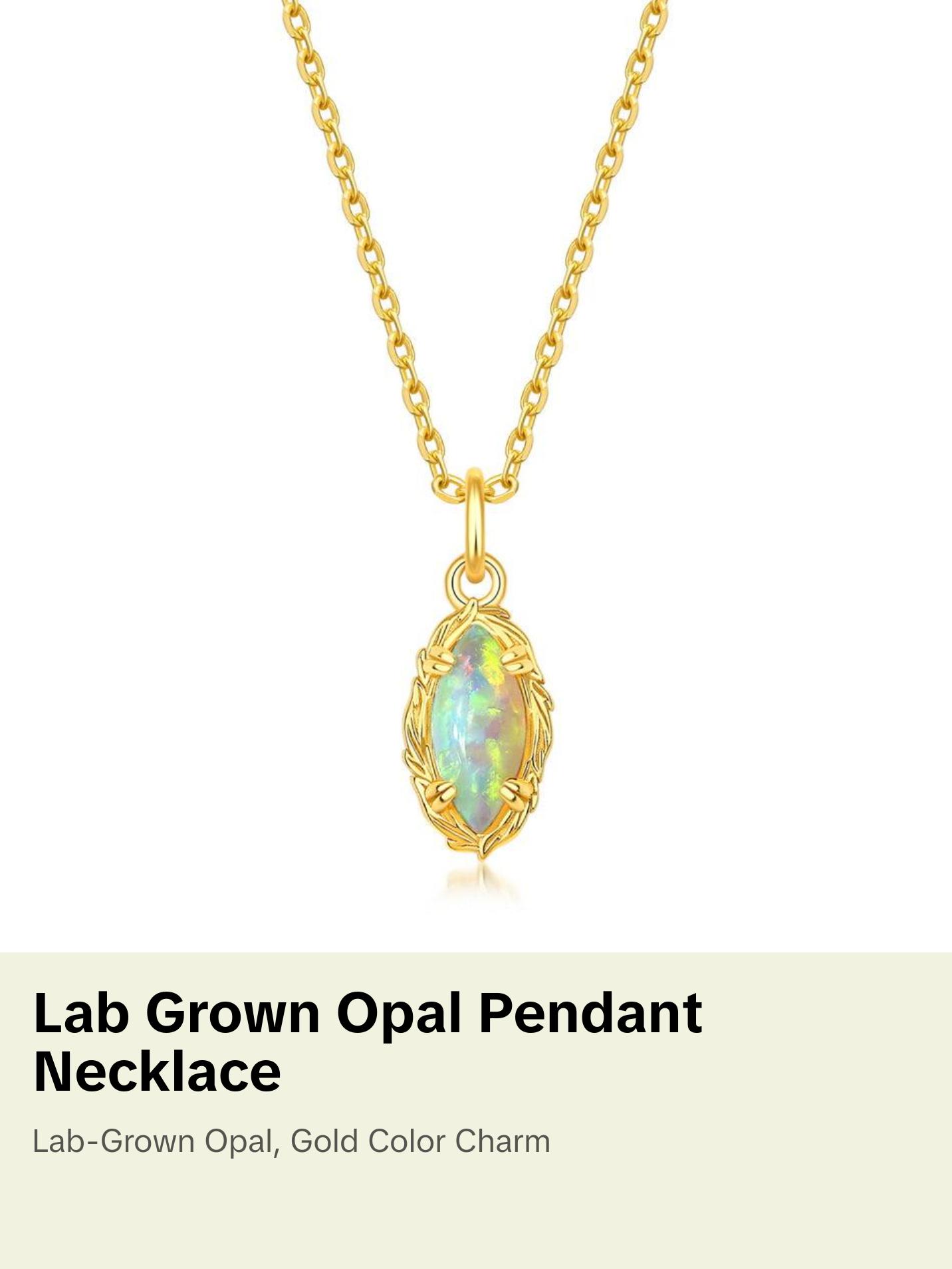 Opal Marquise Pendant Necklace