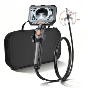 Fathersdaygift VEVOR 2-Way Dual-Lens Articulating Endoscope with Light, 1080P HD Industrial Borescope Inspection Camera with Articulated Probe, Rigid Snake Scope Cam for Wall Automotive Engine Inspect-4.9FTdealsforyoudays