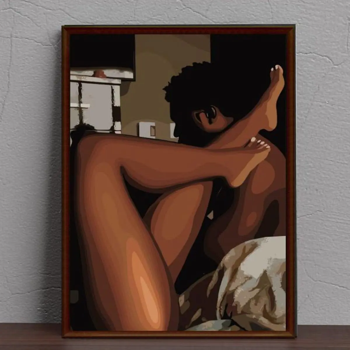 Black Couple Art Print – African American “Black Love” Wall Art Poster for Room Decor, Unframed