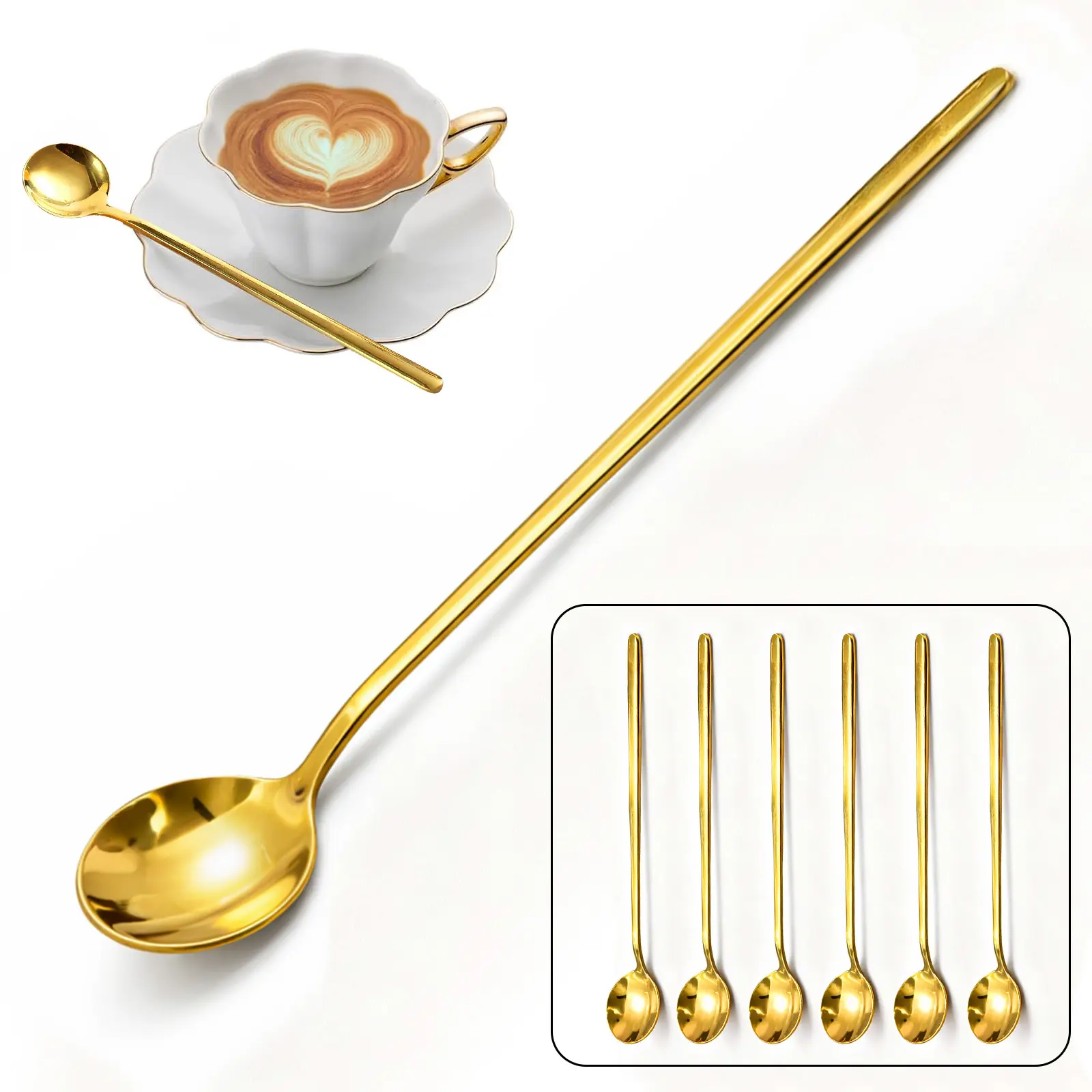 【AREL】6-Piece Teaspoon Set - Gold 【AREL】6-Piece Teaspoon Set - Gold