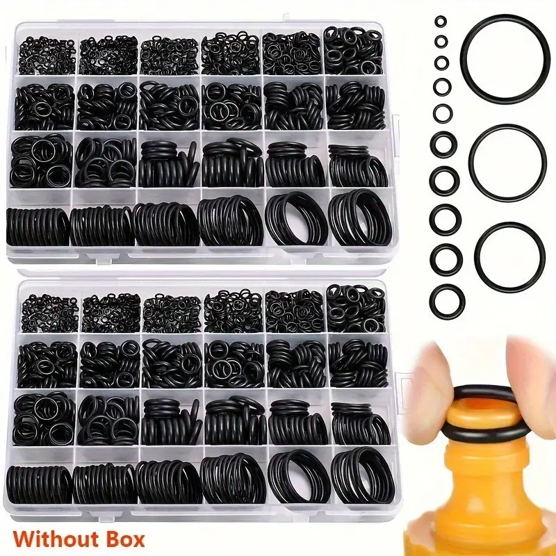 225 Piece O Ring Set, Hardware Parts Heavy Duty Oil Resistant Waterproof Rubber Seals, Various Sizes, Ideal for Car and Machinery Applications